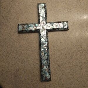 Mother of Pearl Mosaic Cross Wall Decor